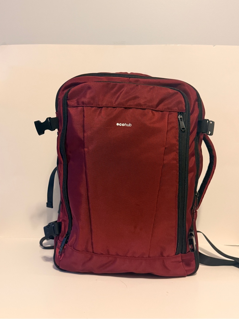 NWOT EcoHub Unisex Travel Backpack-Red/Burgundy Color